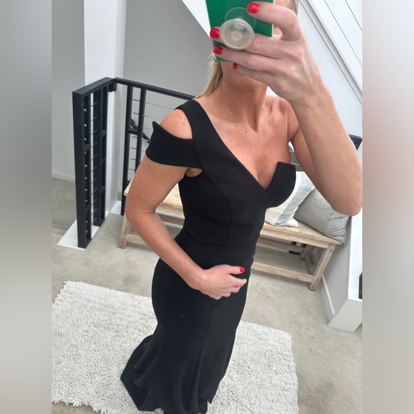 Betsy & Adam black ball gown wedding black tie event prom winter formal NWOT 4 - Picture 5 of 13